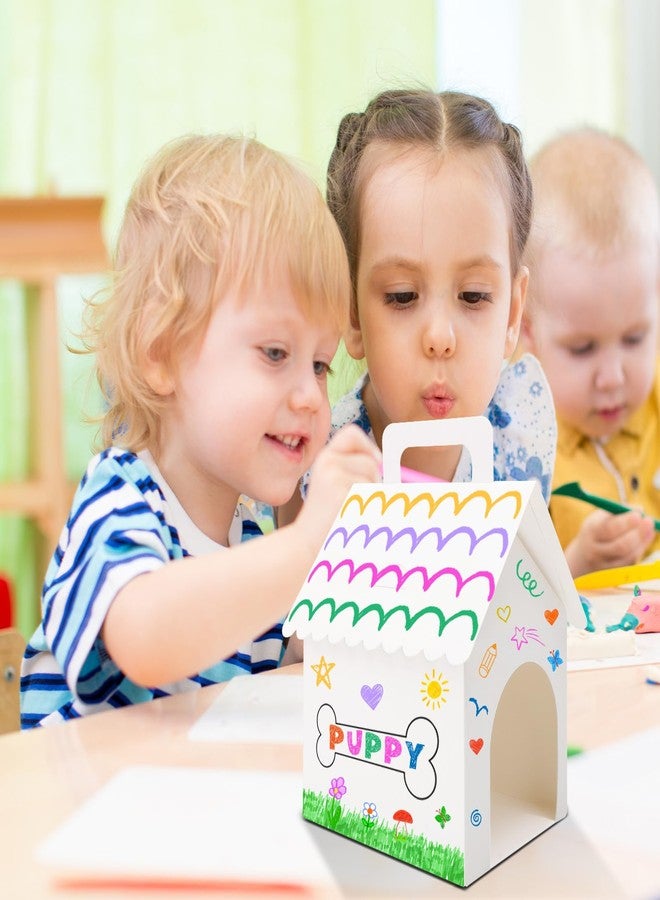 BLSUREFYX 12 PCS Dog Party Favors Boxes 7 x 4.7 x 3.9 Inches Adopt A Puppy Party Favors Boxes Dog House Shaped Treat Gift Boxes for Kids DIY Crafting and Birthday Party Use White - Image 2